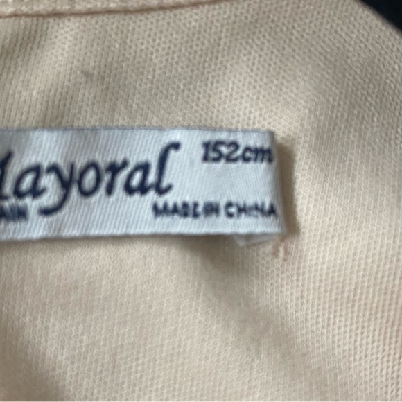 Girls Cream Embroidered Bead Collar Short Sleeve Design In Spain Mayoral Dress - Picture 10 of 11